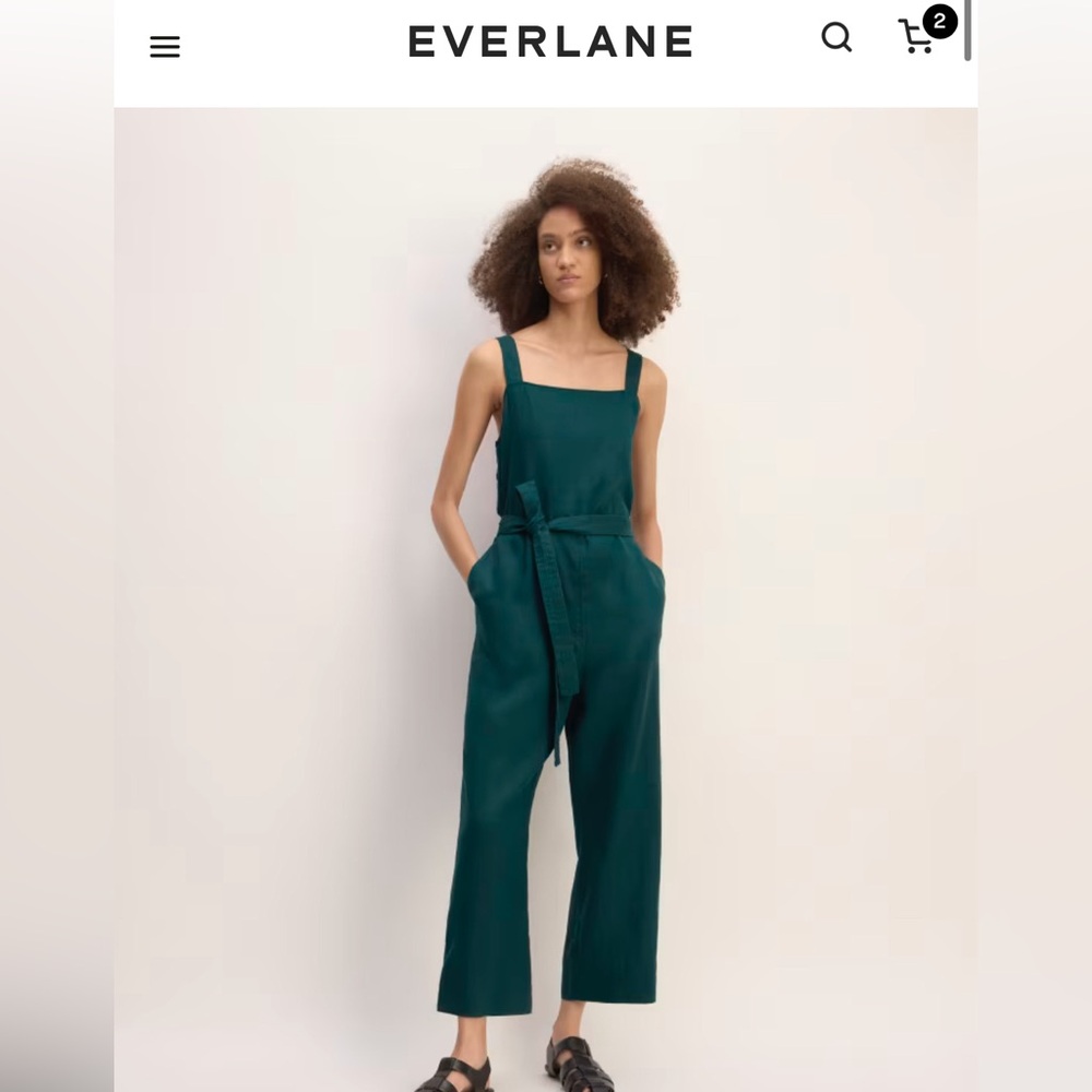everlane 100% linen jumpsuit